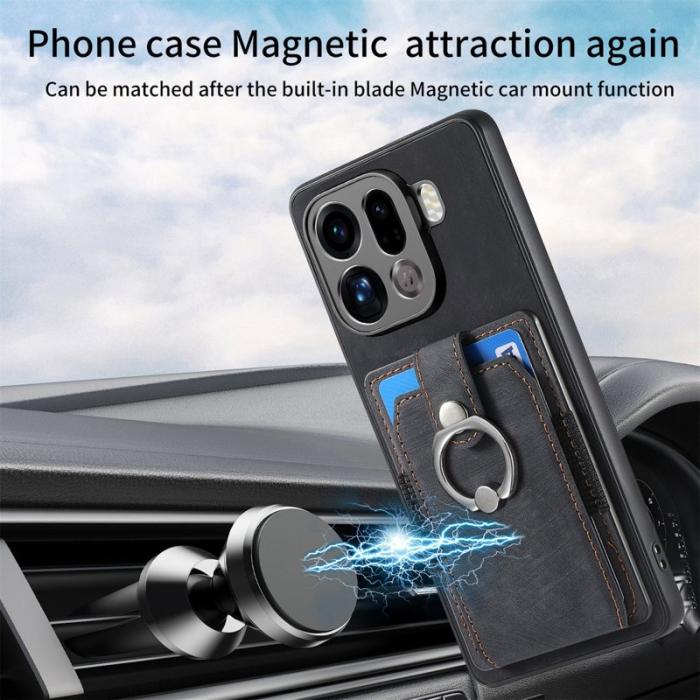 OEM - Oppo Find X9 Pro 5G Fodral Äkta Läder Plast Skydd - Svart