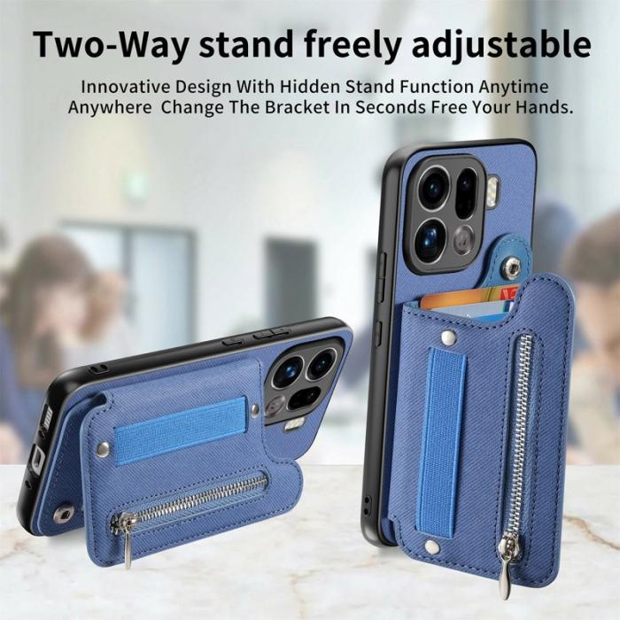 OEM - Oppo Find X9 Pro 5G Fodral Äkta Läder RFID Skydd - Blå