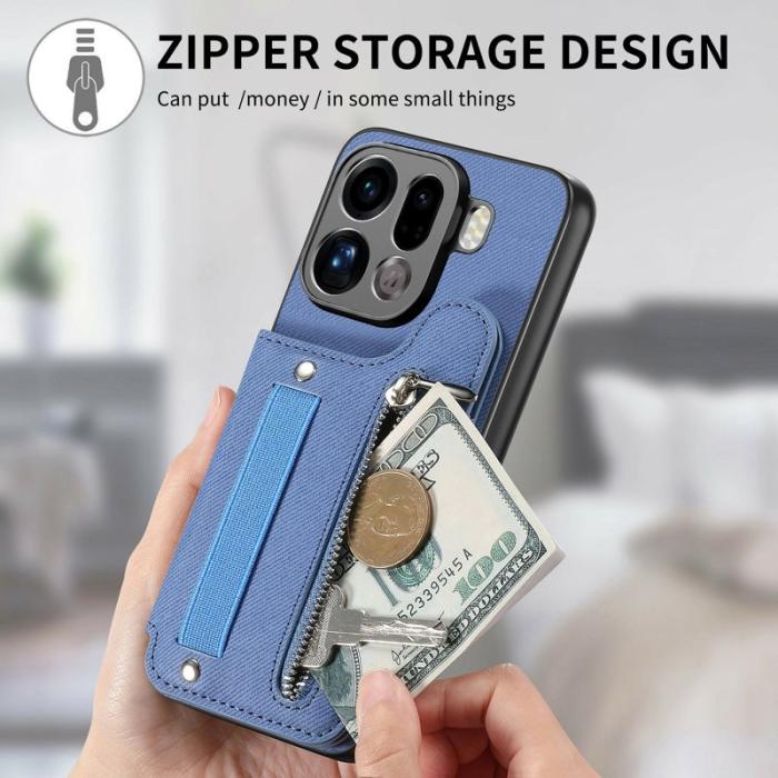 OEM - Oppo Find X9 Pro 5G Fodral Äkta Läder RFID Skydd - Blå