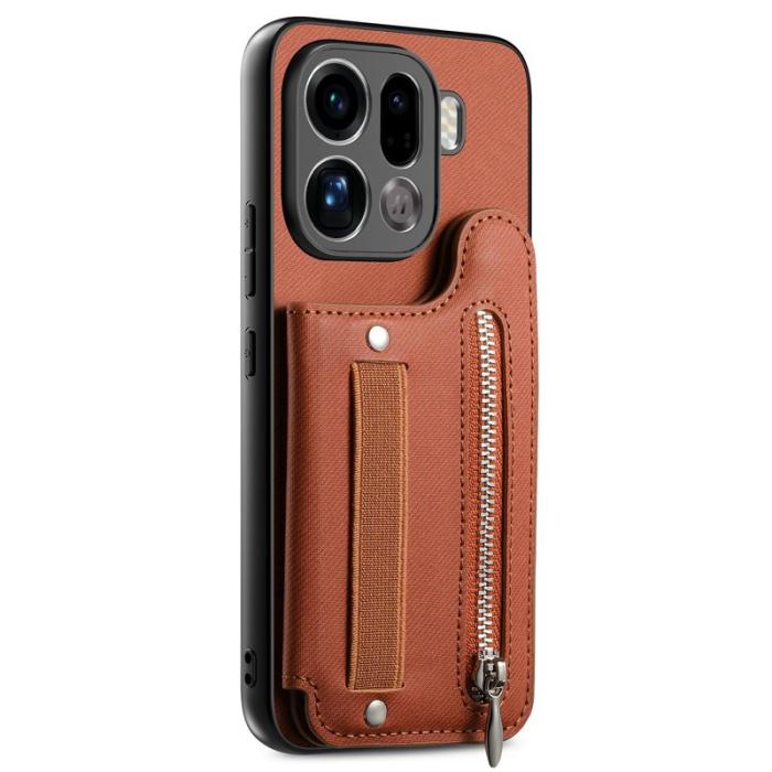 OEM - Oppo Find X9 Pro 5G Fodral Äkta Läder RFID Skydd - Brun