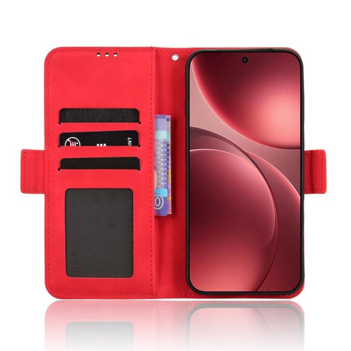 OEM - Oppo Find X9 Pro 5G Fodral Äkta Läder - Röd