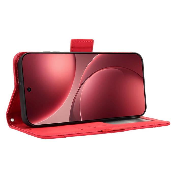 OEM - Oppo Find X9 Pro 5G Fodral Äkta Läder - Röd