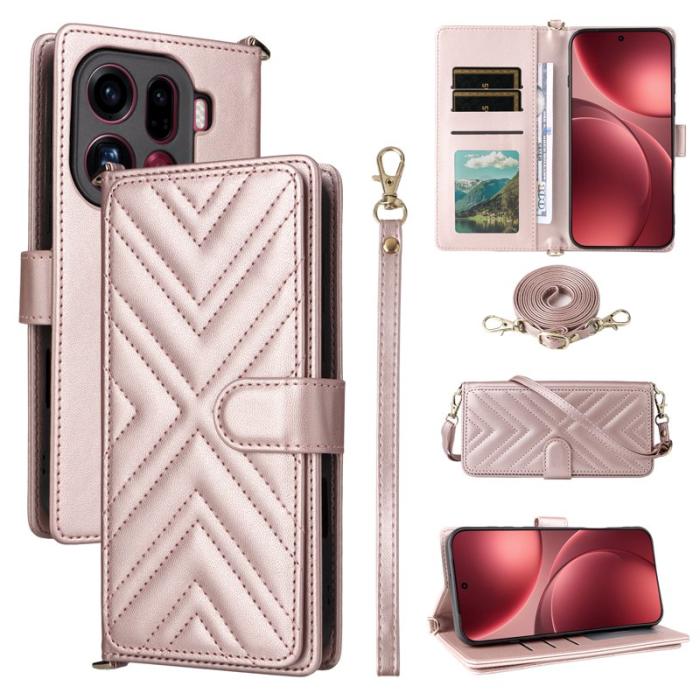 OEM - Oppo Find X9 Pro 5G Fodral Äkta Läder - Rosa