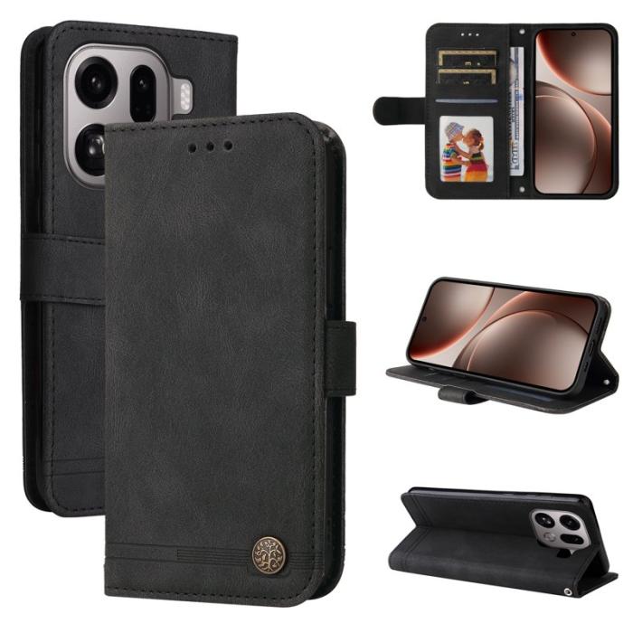 OEM - Oppo Find X9 Pro 5G Fodral Handrem Äkta Läder - Svart