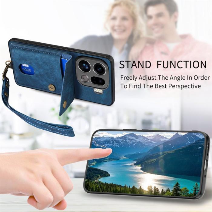 OEM - Oppo Find X9 Pro 5G Fodral Kickstand Läder - Blå