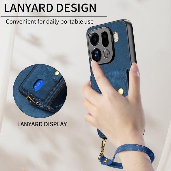 OEM - Oppo Find X9 Pro 5G Fodral Kickstand Läder - Blå