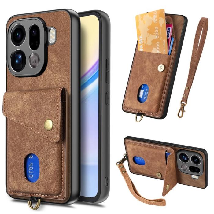 OEM - Oppo Find X9 Pro 5G Fodral Kickstand Läder - Brun