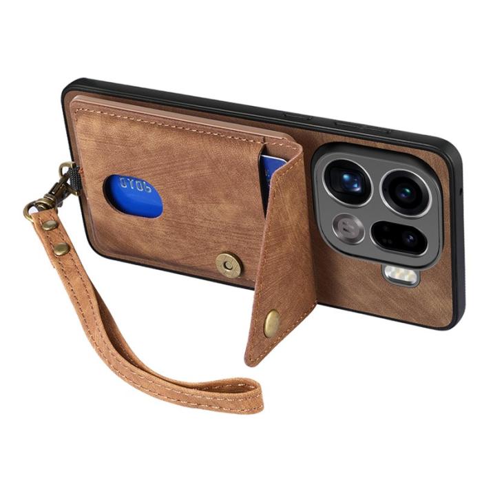 OEM - Oppo Find X9 Pro 5G Fodral Kickstand Läder - Brun