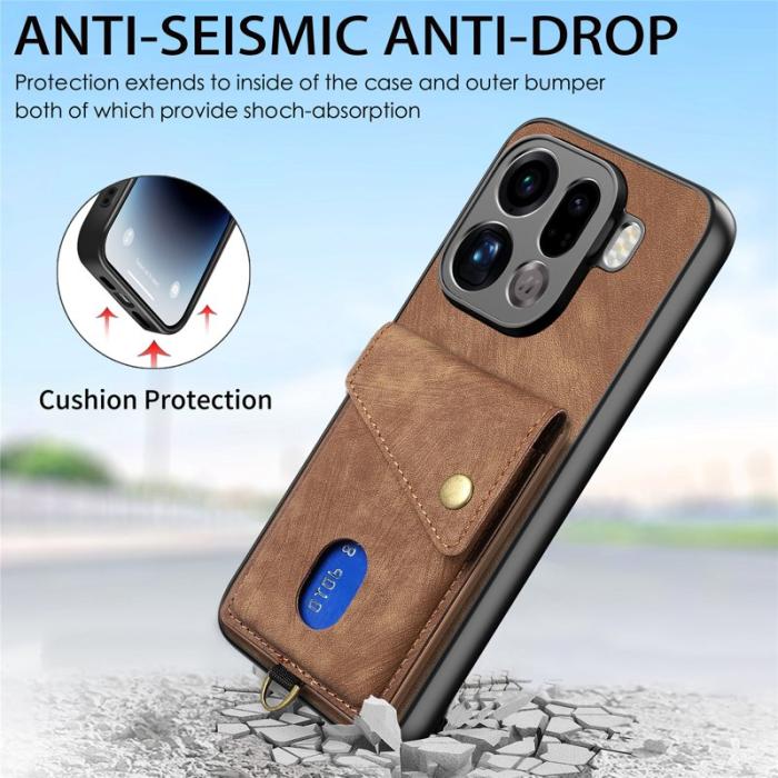 OEM - Oppo Find X9 Pro 5G Fodral Kickstand Läder - Brun