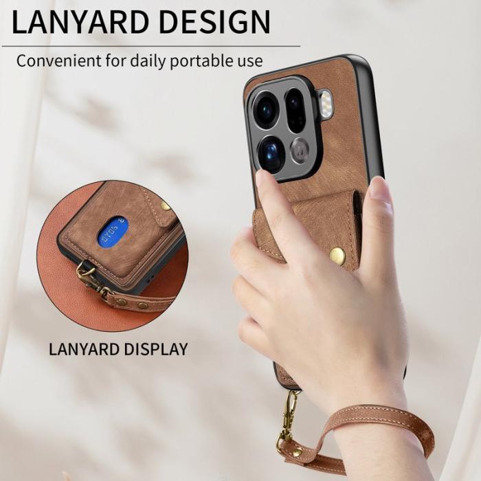 OEM - Oppo Find X9 Pro 5G Fodral Kickstand Läder - Brun