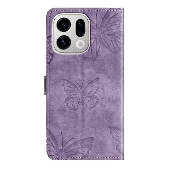 OEM - Oppo Find X9 Pro 5G Fodral Kortfack PU Läder - Lila