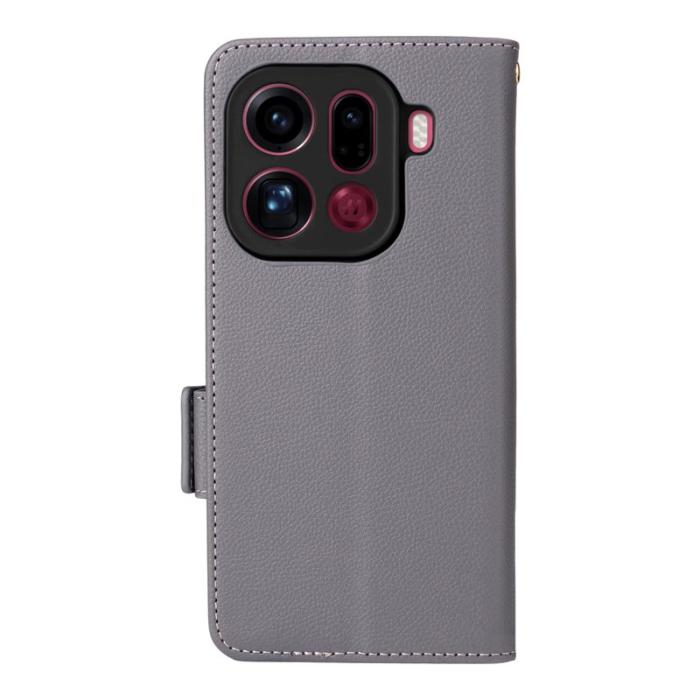 OEM - Oppo Find X9 Pro 5G Fodral Läder - Grå