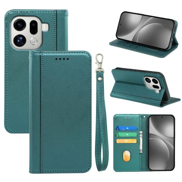 OEM - Oppo Find X9 Pro 5G Fodral Magnetstängning PU Läder - Grön