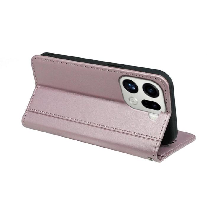 OEM - Oppo Find X9 Pro 5G Fodral Magnetstängning PU Läder - Roséguld