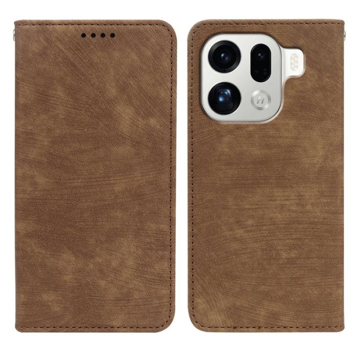 OEM - Oppo Find X9 Pro 5G Fodral Pattern Äkta Läder - Brun