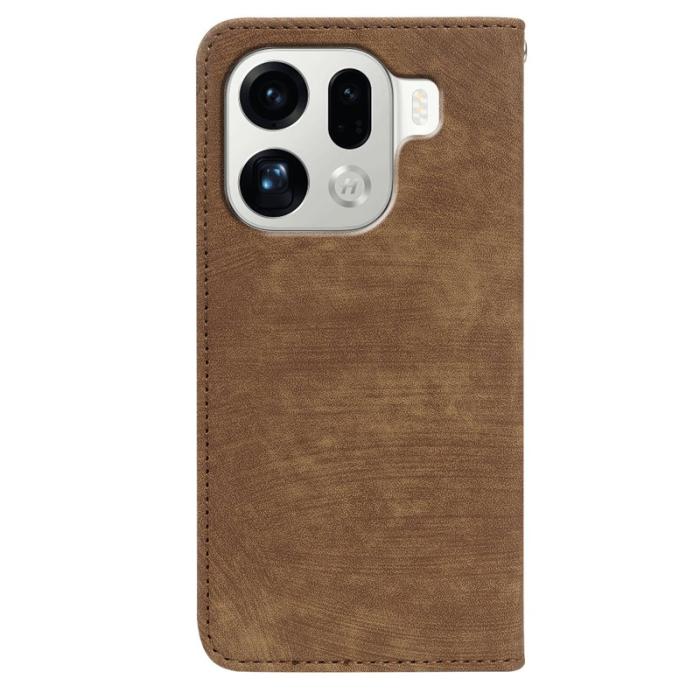 OEM - Oppo Find X9 Pro 5G Fodral Pattern Äkta Läder - Brun