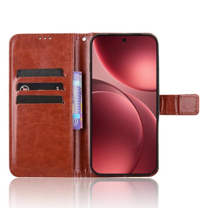 OEM - Oppo Find X9 Pro 5G Fodral PU Läder Crazy Horse Textur - Brun