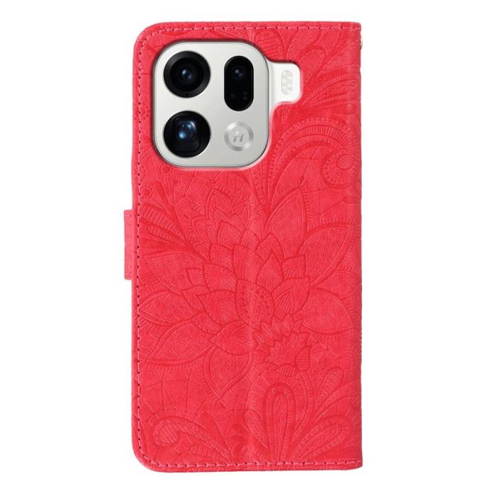 OEM - Oppo Find X9 Pro 5G Fodral PU Läder Flip - Röd