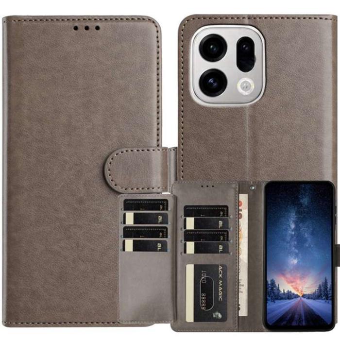 OEM - Oppo Find X9 Pro 5G Fodral PU Läder - Grå