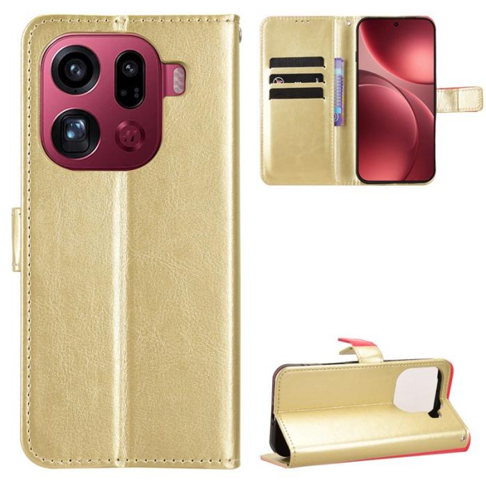 OEM - Oppo Find X9 Pro 5G Fodral PU Läder - Guld