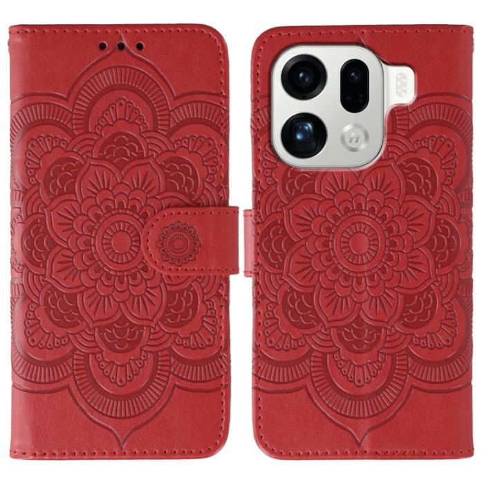 OEM - Oppo Find X9 Pro 5G Fodral PU Läder Handrem - Röd