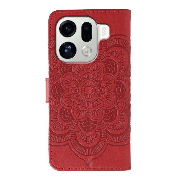 OEM - Oppo Find X9 Pro 5G Fodral PU Läder Handrem - Röd