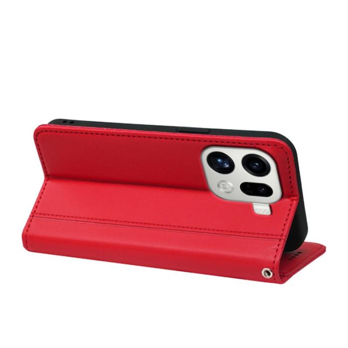 OEM - Oppo Find X9 Pro 5G Fodral PU Läder Magnetisk Stängning - Röd