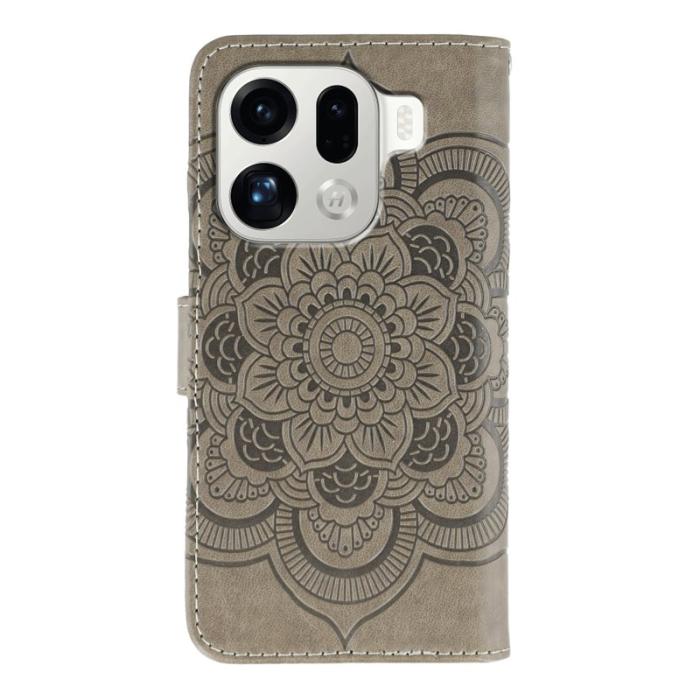 OEM - Oppo Find X9 Pro 5G Fodral PU Läder Mandala - Grå