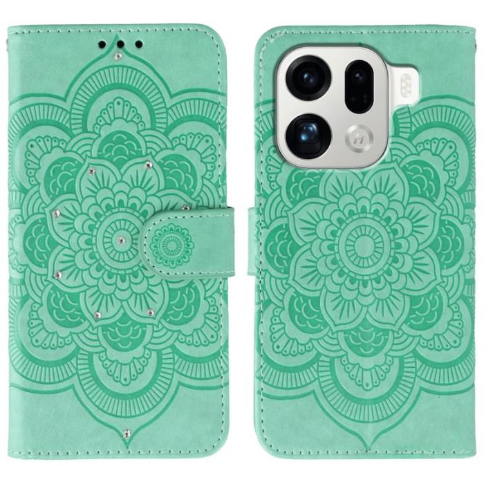 OEM - Oppo Find X9 Pro 5G Fodral PU Läder Mandala - Grön