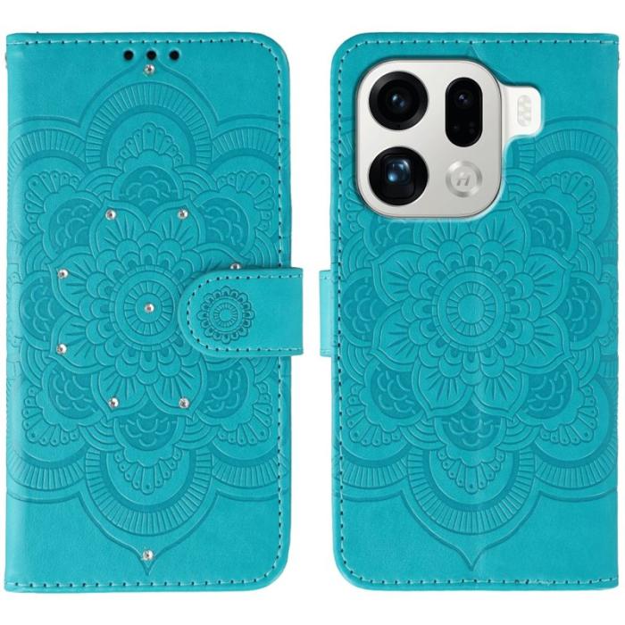 OEM - Oppo Find X9 Pro 5G Fodral PU Läder Mandala Mönster - Blå