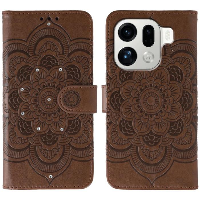 OEM - Oppo Find X9 Pro 5G Fodral PU Läder Mandala Mönster - Brun