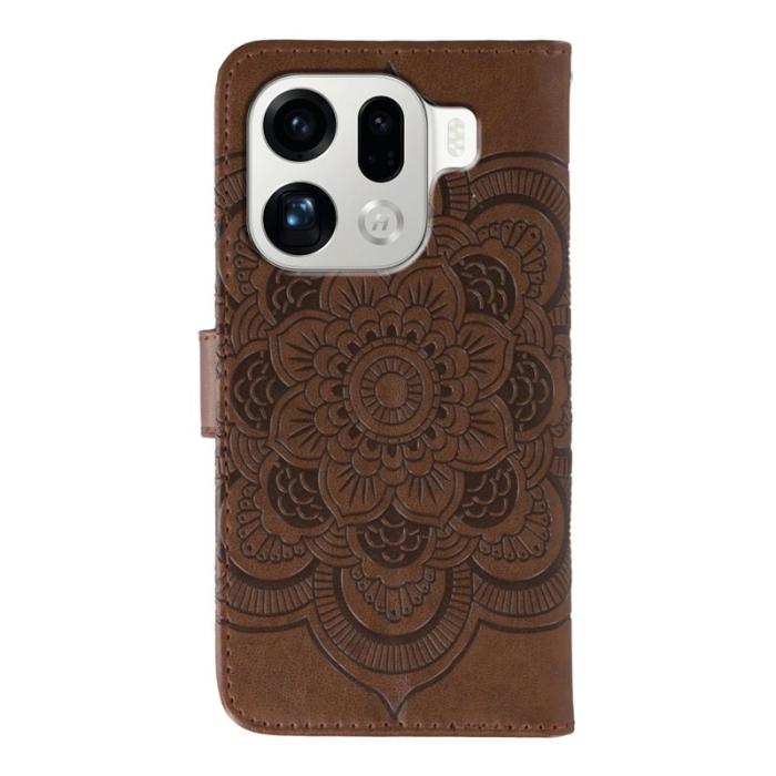 OEM - Oppo Find X9 Pro 5G Fodral PU Läder Mandala Mönster - Brun