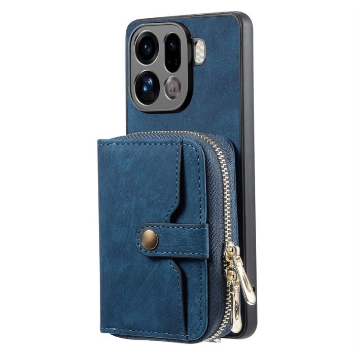 OEM - Oppo Find X9 Pro 5G Fodral PU Läder Med Dragkedja - Blå