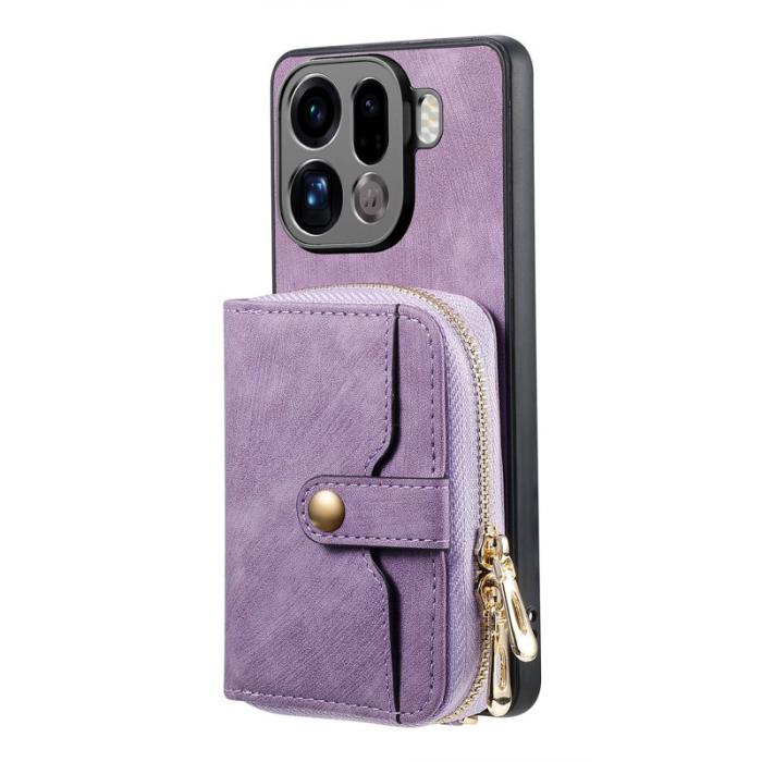 OEM - Oppo Find X9 Pro 5G Fodral PU Läder Med Dragkedja - Lila