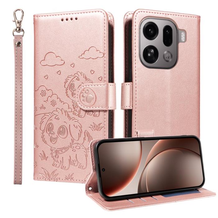 OEM - Oppo Find X9 Pro 5G Fodral PU Läder RFID Skydd - Rosa