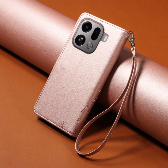 OEM - Oppo Find X9 Pro 5G Fodral PU Läder RFID Skydd - Rosa