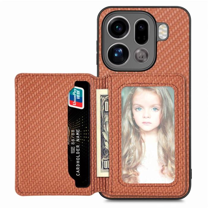 OEM - Oppo Find X9 Pro 5G Fodral RFID Skydd Äkta Läder - Brun