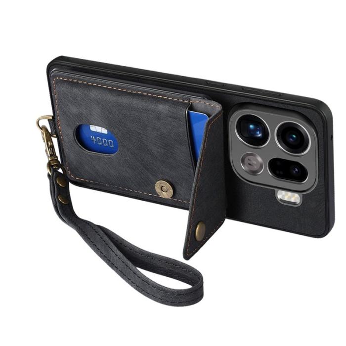 OEM - Oppo Find X9 Pro 5G Fodral Ställ Läder - Svart