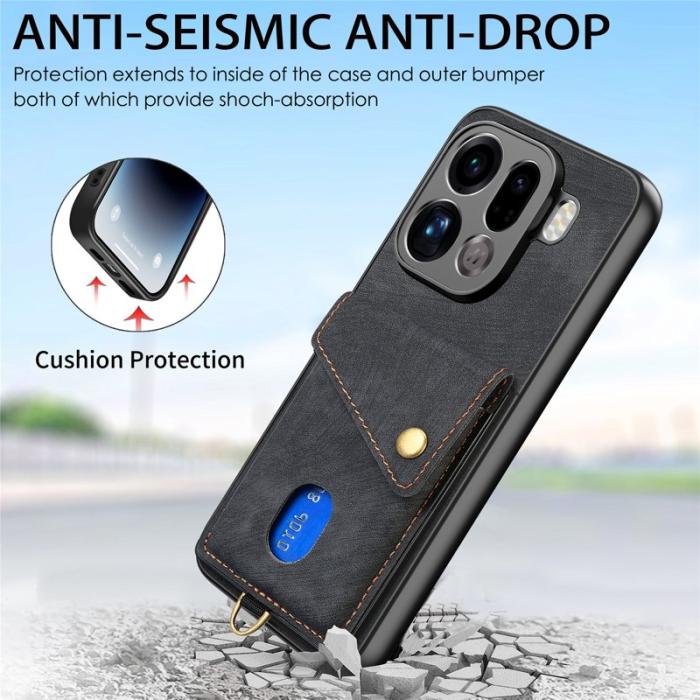 OEM - Oppo Find X9 Pro 5G Fodral Ställ Läder - Svart