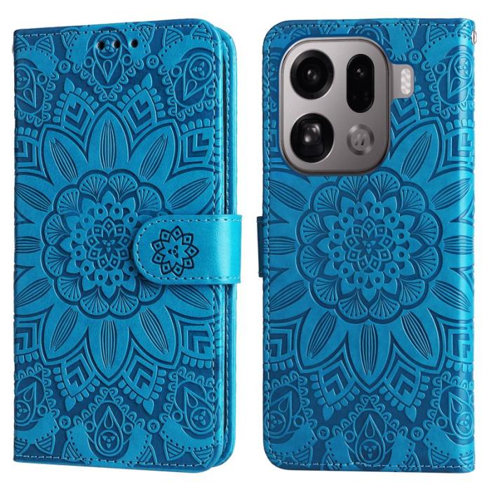 OEM - Oppo Find X9 Pro 5G Kortfack Fodral Äkta Läder - Blå