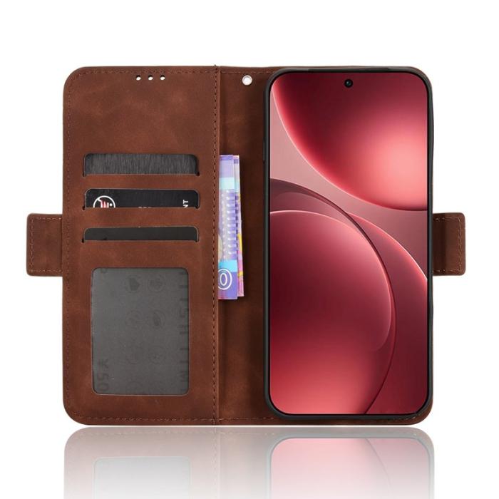 OEM - Oppo Find X9 Pro 5G Kortfack Fodral Äkta Läder - Brun