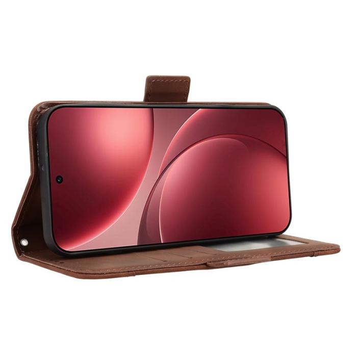 OEM - Oppo Find X9 Pro 5G Kortfack Fodral Äkta Läder - Brun