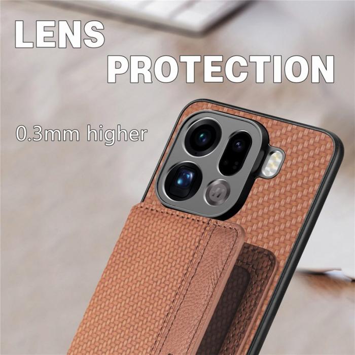 OEM - Oppo Find X9 Pro 5G Kortfack Fodral Äkta Läder RFID Skydd - Blå