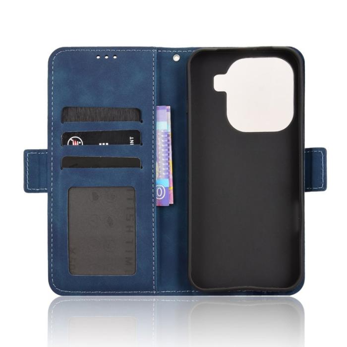 OEM - Oppo Find X9 Pro 5G Kortfack Fodral Kortplatser Äkta Läder - Blå