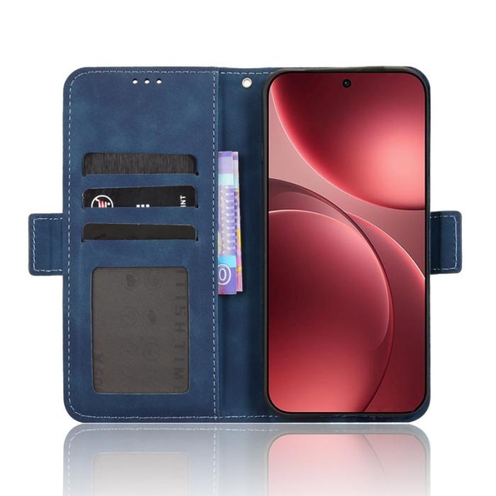 OEM - Oppo Find X9 Pro 5G Kortfack Fodral Kortplatser Äkta Läder - Blå