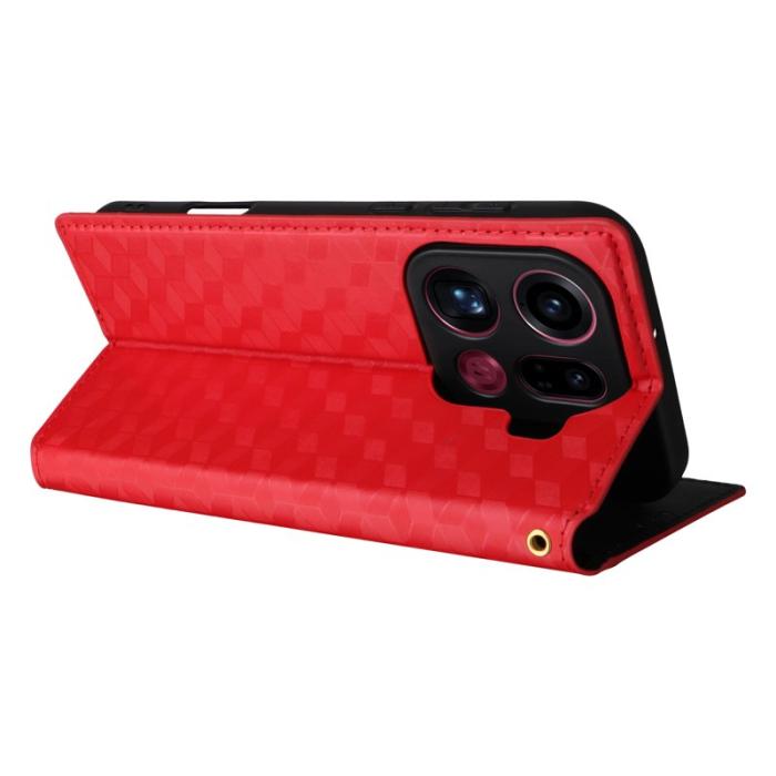 OEM - Oppo Find X9 Pro 5G Kortfack Fodral PU Läder - Röd