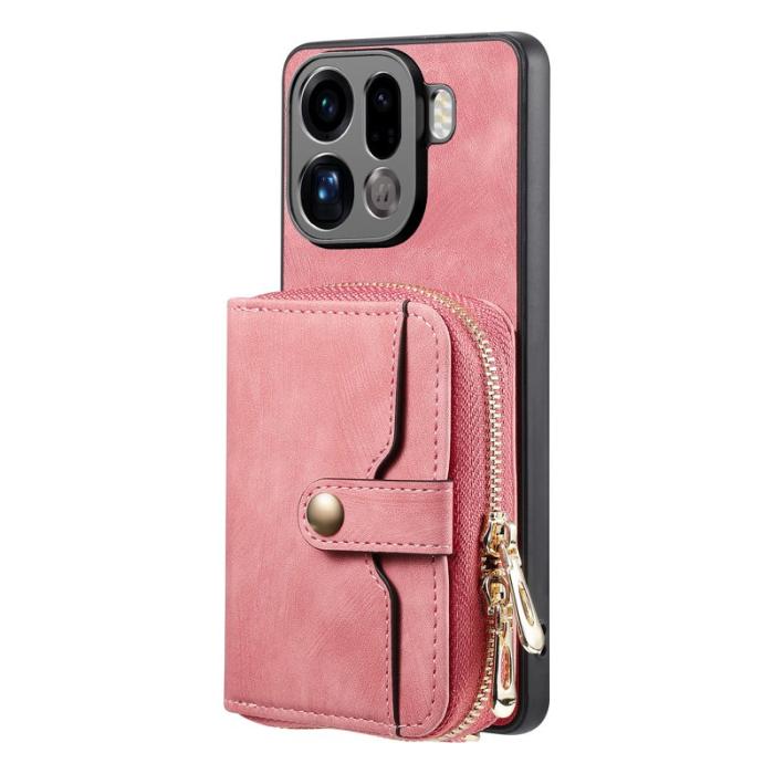 OEM - Oppo Find X9 Pro 5G Kortfack Fodral PU Läder - Rosa