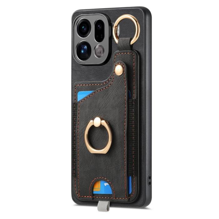 OEM - Oppo Find X9 Pro 5G Ring Fodral Äkta Läder - Svart