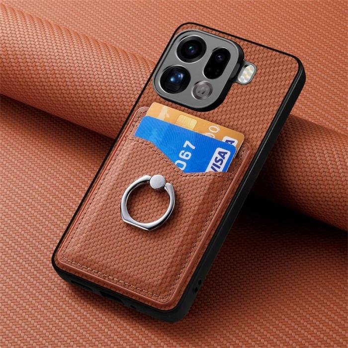 OEM - Oppo Find X9 Pro 5G Ring Fodral PU Läder - Brun