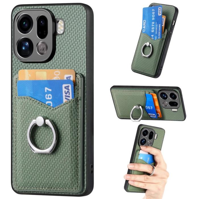 OEM - Oppo Find X9 Pro 5G Ring Fodral PU Läder - Grön